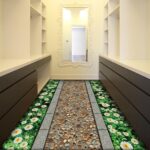 3-d carpet in the hallway