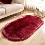 burgundy fluffy carpet