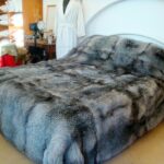 bedspread made of natural fur