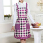 lilac check apron