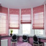 pink curtains