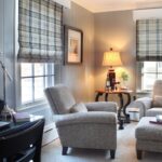 hallway with roman blinds