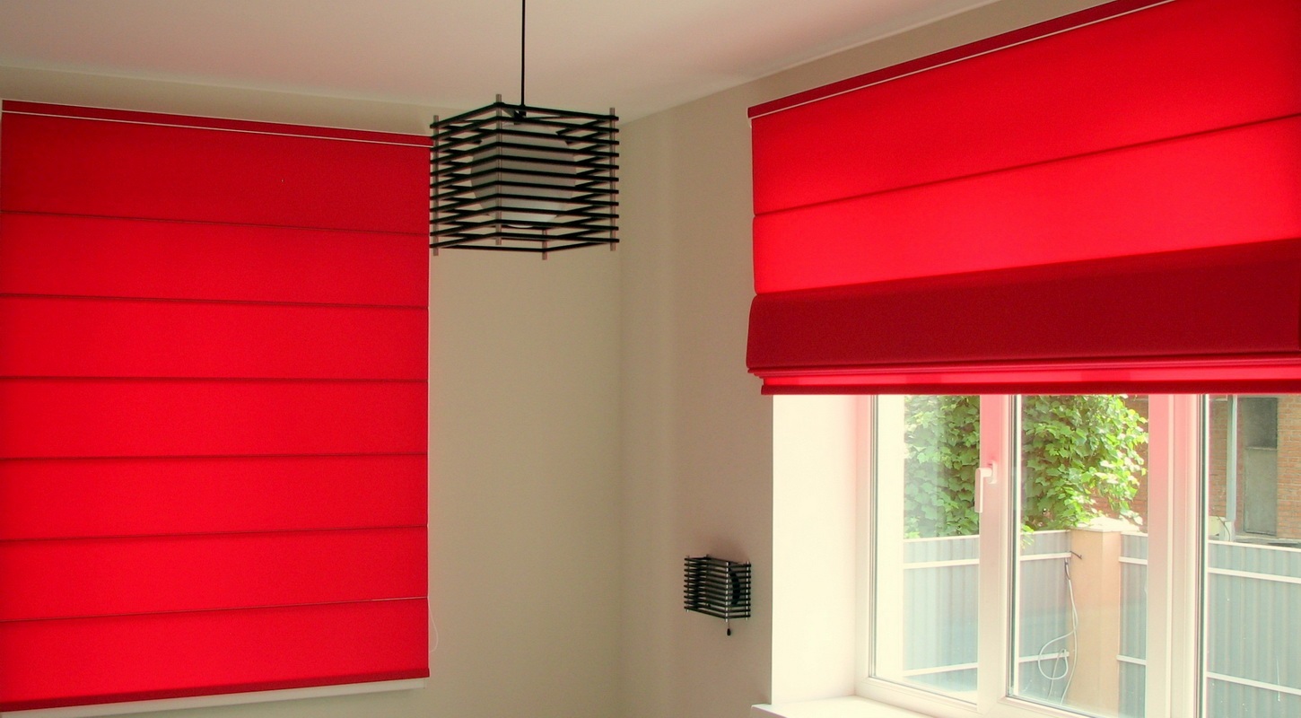 red curtains