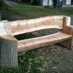 solid log bench