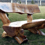 the process of making a bench from a log