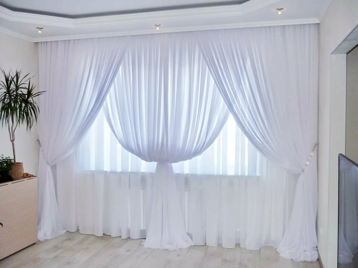 white curtains